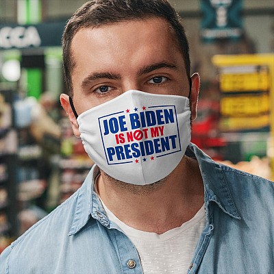 Alternative view of Joe Biden Is Not My President Washable Reusable Custom Printed Cloth Face Mask Cover