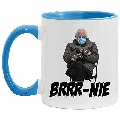 AM11OZ Accent Mug, White/Light Blue, 11 oz. Accent Mug