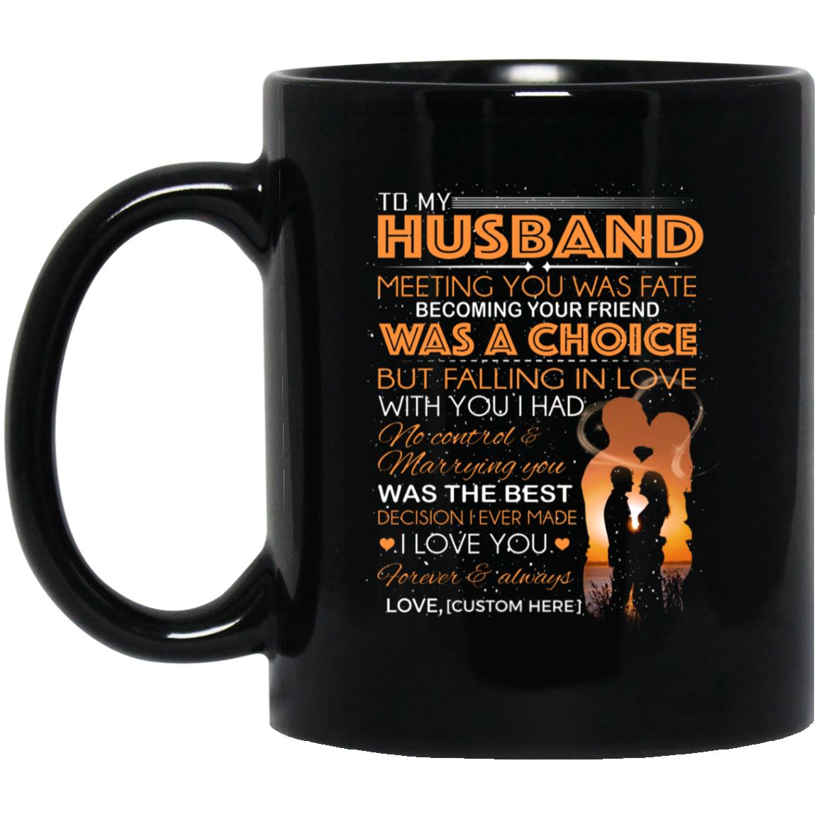 Personalized My Husband, Black, 11 oz. Black Mug