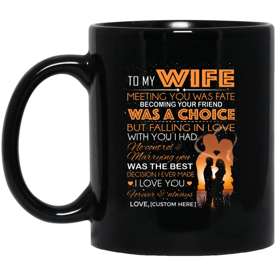 Personalized My Wife, Black, 11 oz. Black Mug