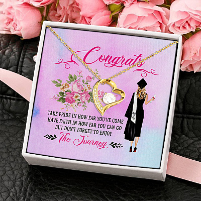 Take Pride in Yourself How Far You Have Come How Far You Can Go Graduation Gifts Love Pendant Necklace