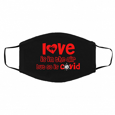 Love Mask, Black, Cloth Face Cover – Medium/Large