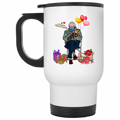 14 oz. White Travel Mug