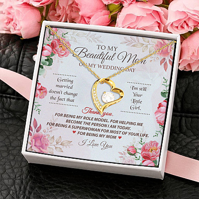 Thank You for Being My Mom I Will Always Be Your Little Girl Mother Gift Forever Love Pendant Necklace