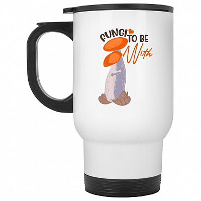 14 oz. White Travel Mug