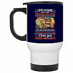 To My Husband Mug, Navy, 14 oz. White Travel Mug