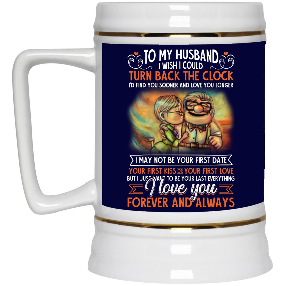 To My Husband Mug, Navy, 22 oz. Beer Stein
