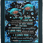 Turtle To My Wife, White, Cozy Plush Fleece Blanket - 50x60 Turtle To My Wife, White, Cozy Plush Fleece Blanket - 50x60