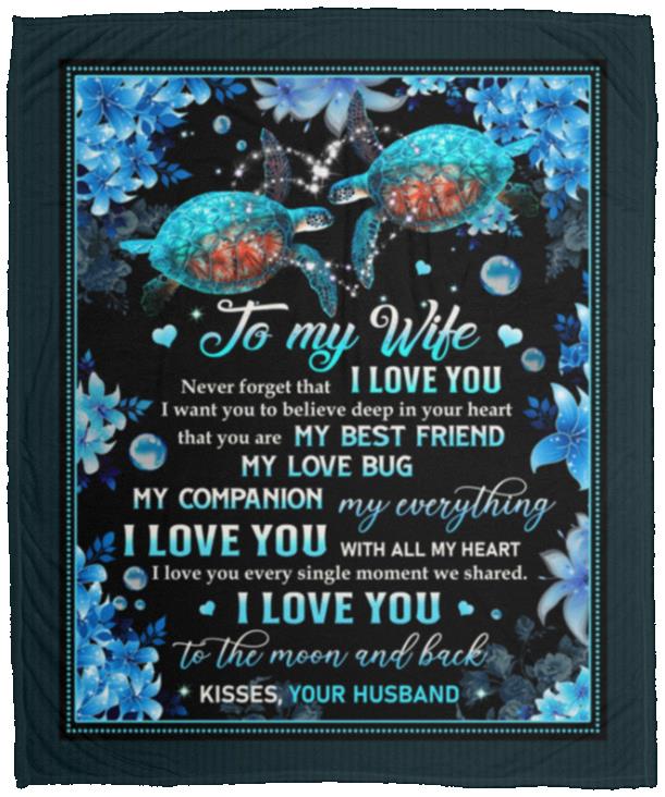 Turtle To My Wife, White, Cozy Plush Fleece Blanket - 50x60 Turtle To My Wife, White, Cozy Plush Fleece Blanket - 50x60