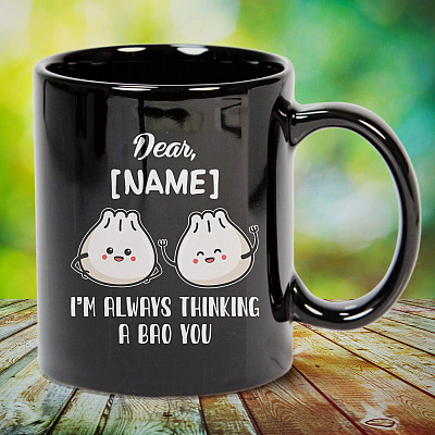 Alternative view of Personalized Couple Coffee Mug - I'm Always Thinking A Bao You Ceramic Mug