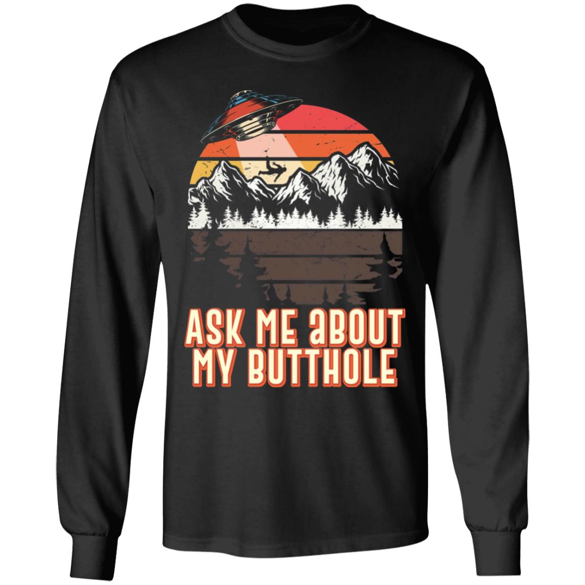 Butthole Hoodie, Black, Long Sleeve