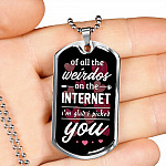 Valentine's Gifts for Him of All the Weirdos on the Internet I'm Glad I Picked You Dog Tag Pendant Necklace - Dog Tag (Silver)