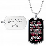 Valentine's Gifts for Him of All the Weirdos on the Internet I'm Glad I Picked You Dog Tag Pendant Necklace - Dog Tag (Silver)