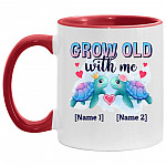 Personalized Turtle Couple Accent Mug, White/Red, 11 oz. Accent Mug