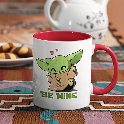 Alternative view of Be Mine Baby The Child Accent Mug - Valentine 2021 Mug
