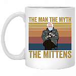 The Man the Myth the Mittens - Bernie Sanders Meme Ceramic Coffee Mug - Beer Stein - Water Bottle - Color Changing Mug, White, 11 oz. White Mug