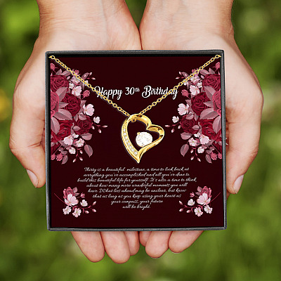 Happy 30th Birthday Forever Love Pendant Necklace