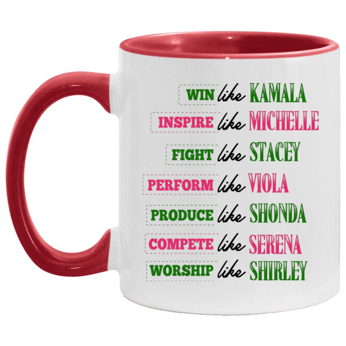 Win Accent Mug, White/Red, 11 oz. Accent Mug