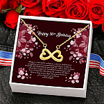 Happy 30th Birthday Infinity Heart Pendant Necklace