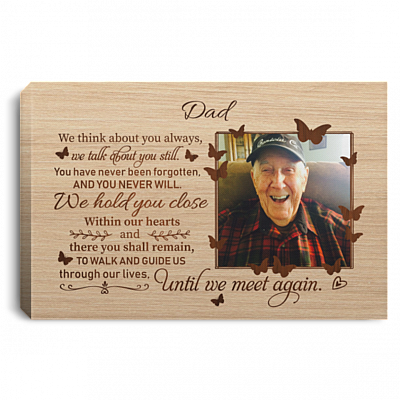 Personalized Photo We Think About You Always We Talk About You Still Sympathy Framed Canvas - Unframed Poster, White, 0.75'' Framed Canvas