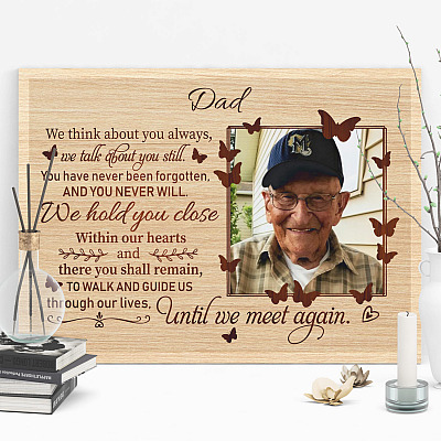 Alternative view of Personalized Photo We Think About You Always We Talk About You Still Sympathy Framed Canvas - Unframed Poster