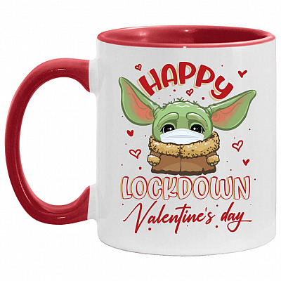 Green Baby Alien Accent Mug, White/Red, 11 oz. Accent Mug