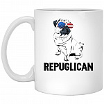pug mug, White, 11 oz. White Mug