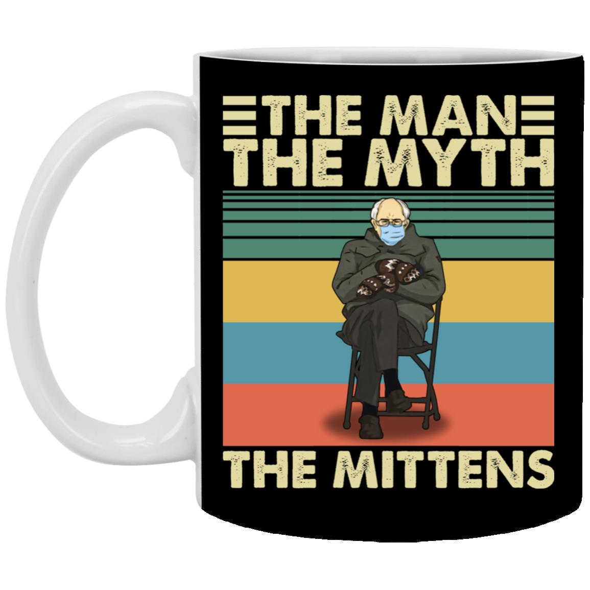 The Man The Myth The Mittens Mug, Black, 11 oz. White Mug