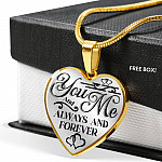 You And Me Always And Forever Luxury Heart Pendant Necklace - Girlfriend Necklace Gifts - Heart Luxury Necklace (Gold Plated)