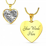 You And Me Always And Forever Luxury Heart Pendant Necklace - Girlfriend Necklace Gifts - Heart Luxury Necklace (Gold Plated)