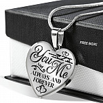 You And Me Always And Forever Luxury Heart Pendant Necklace - Girlfriend Necklace Gifts - Heart Luxury Necklace (Silver)