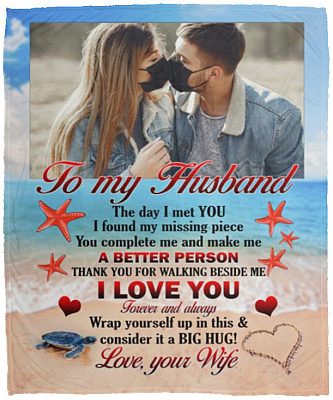 Personalized Photo Blanket, White, Cozy Plush Fleece Blanket - 50x60