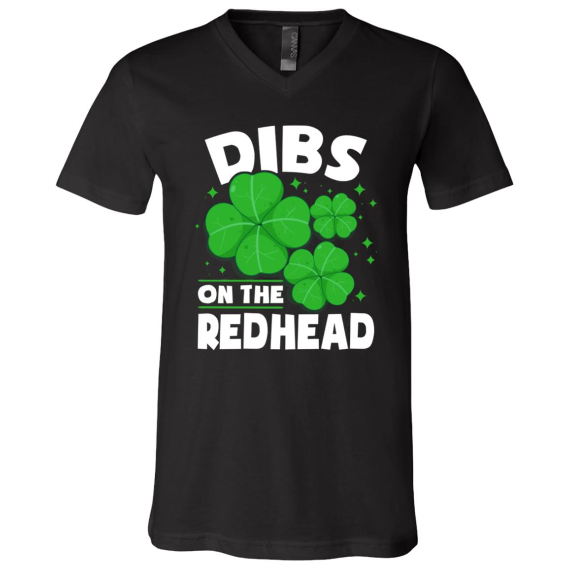 Dibs On The Redhead T-shirt - V-Neck, Black, V-Neck T-Shirt