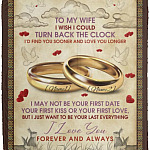 Personalized To My Wife Blanket, White, Cozy Plush Fleece Blanket - 50x60