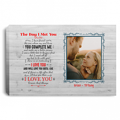 Custom Photo the Day I Met You I Have Found the One My Soul Loves Framed Canvas - Unframed Poster - Wall Art, White, 0.75'' Framed Canvas