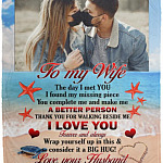 Personalized Photo Blanket, White, Cozy Plush Fleece Blanket - 50x60