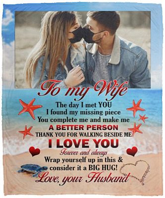 Personalized Photo Blanket, White, Cozy Plush Fleece Blanket - 50x60