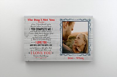 Alternative view of Custom Photo the Day I Met You I Have Found the One My Soul Loves Framed Canvas - Unframed Poster - Wall Art