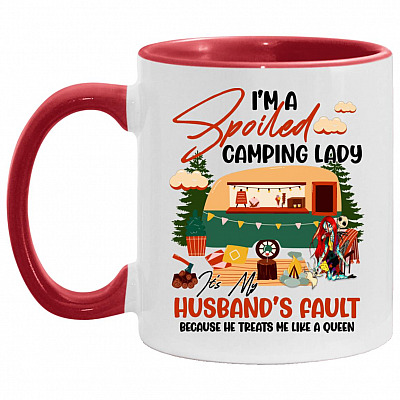 Spoiled Accent Mug, White/Red, 11 oz. Accent Mug