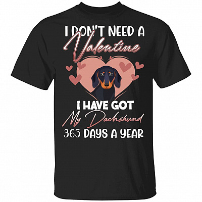 My Dachshund 365 Days A Year, Black, Unisex T-Shirt