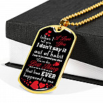 When I Tell You I Love You I Don't Say It Out of Habit Dog Tag Pendant Necklace Valentine's Day Gifts for Him - Dog Tag (Gold Plated)