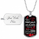 When I Tell You I Love You I Don't Say It Out of Habit Dog Tag Pendant Necklace Valentine's Day Gifts for Him - Dog Tag (Silver)