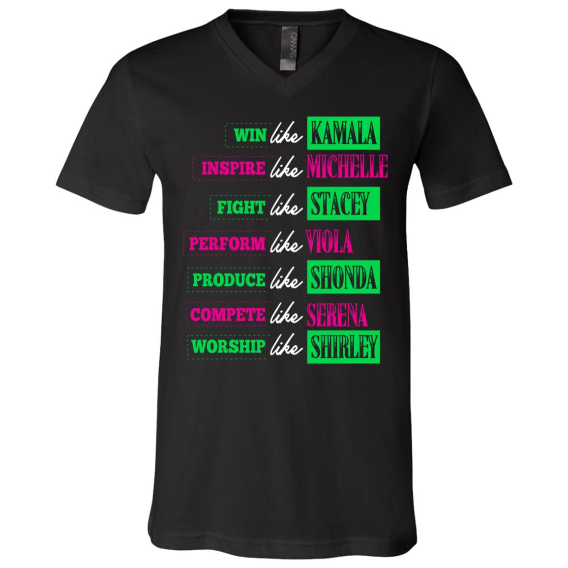 Kamala Harris Aka T-Shirt - V Neck, Black, V-Neck T-Shirt Kamala Harris Aka T-Shirt - V Neck, Black, V-Neck T-Shirt