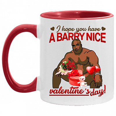 I Hope You Have A Barry Nice Valentine's Day Accent Mug - Funny Barry Valentine Accent Mug, White/Red, 11 oz. Accent Mug