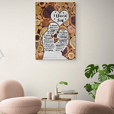 Alternative view of I Choose You To Do Life With Hand In Hand Side By Side Gallery Wrapped Framed Canvas Prints - Unframed Poster