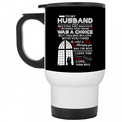 14 oz. White Travel Mug