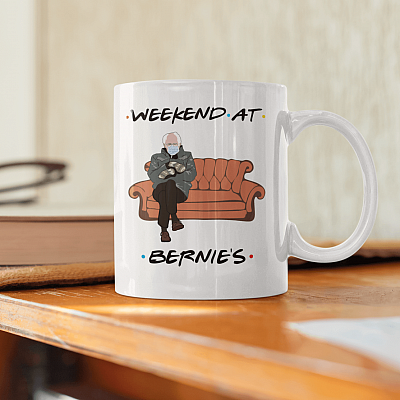 Alternative view of Friends Weekend At Bernies Sanders Ceramic Coffee Mug - Beer Stein - Water Bottle - Color Changing Mug