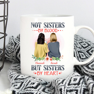 Alternative view of Personalized Not Sister by Blood but Sister by Heart Gift Mug for Best Friends Coffee Mug - Water Bottle