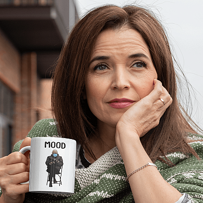 Alternative view of Bernie Sanders Mittens Mood Funny Meme Ceramic Coffee Mug - Beer Stein - Water Bottle - Color Changing Mug