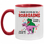 Personalized Thank You For All The accent Mug, White/Red, 11 oz. Accent Mug